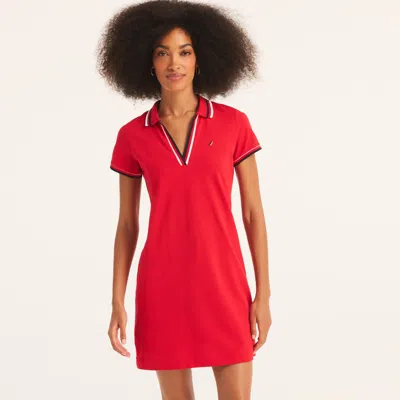 Nautica Womens Deck Polo Dress In White