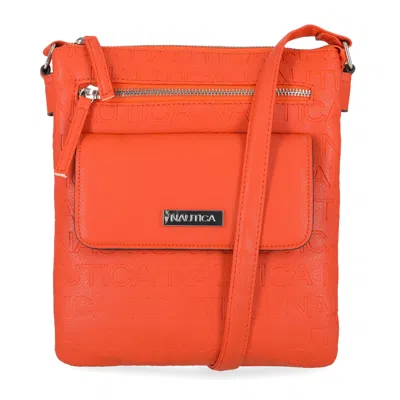 Nautica Womens Delray Key Largo Crossbody Bag In Orange