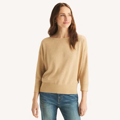 Nautica Womens Dolman Boat-neck Sweater In Yellow
