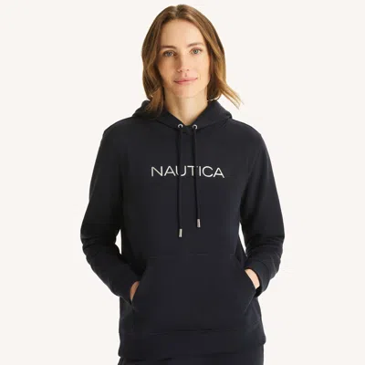 Nautica Womens Fleece Logo Hoodie In Multi
