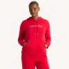 Nautica Womens Fleece Logo Hoodie In Red