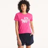 Nautica Womens Floral Logo Foil Graphic T-shirt In Multi