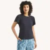 Nautica Womens Flutter-sleeve Top In Blue