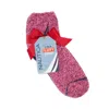 Nautica Womens Fuzzy Mid-crew Socks, 3-pack In Pink