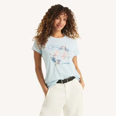 Nautica Womens Happiness Grows Graphic T-shirt In Transparent