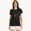 Nautica Womens Heart To Heart Graphic T-shirt In Black