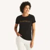 Nautica Womens Heritage Logo Glitter Graphic T-shirt In Black