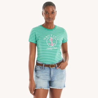 Nautica Womens Heritage Stripes Graphic T-shirt