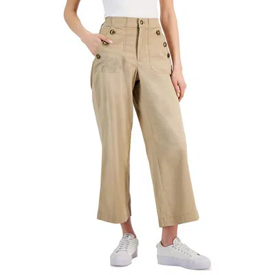 Nautica Womens High Rise Khaki Wide Leg Pants In Multi