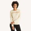 Nautica Womens Jacquard Bow Crewneck Sweater In Neutral