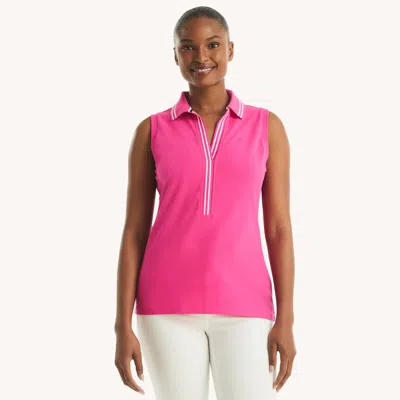 Nautica Womens Johnny Collar Polo In Multi