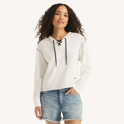 Nautica Womens Lace-up Hoodie In Multi