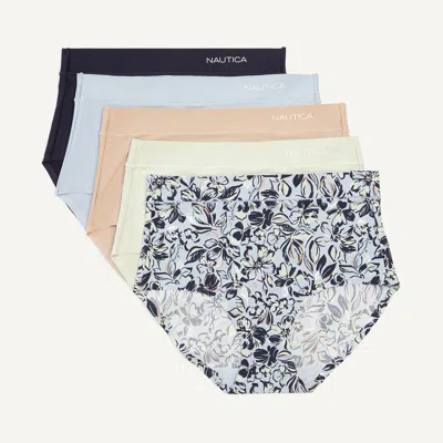 Nautica Womens Laser-cut Mid-rise Brief, 5-pack