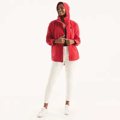 Nautica Womens Lightweight Water-resistant Jacket In Red