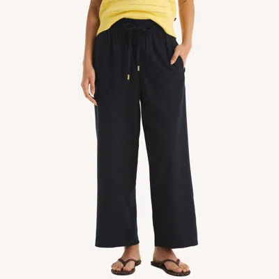 Nautica Womens Linen Pant In Black