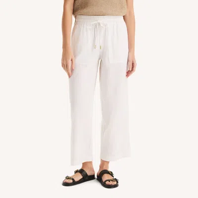 Nautica Womens Linen Pant In White