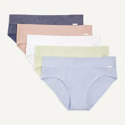 Nautica Womens Logo Hipster Brief, 5-pack In Multi