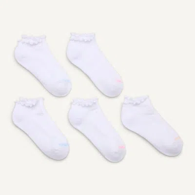 Nautica Womens Low Cut Ruffle Socks, 5-pack In White