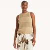 Nautica Womens Mesh Sweater Tank In Neutral
