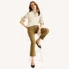 Nautica Womens Mid-rise Demi Bootcut Sateen Pant In Brown