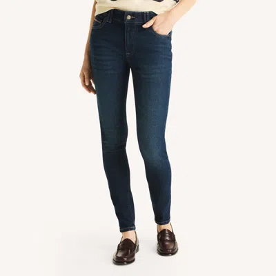 Nautica Womens Mid-rise Skinny Denim In Blue
