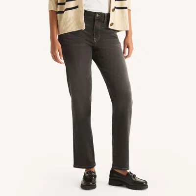 Nautica Womens Mid-rise Straight Denim In Black