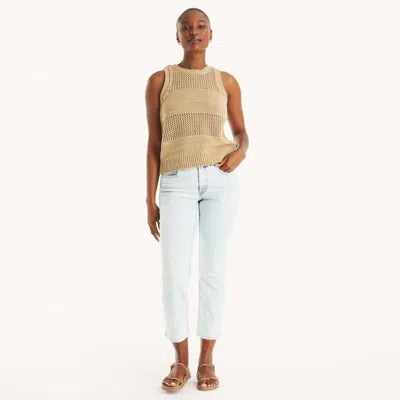 Nautica Womens Mid-rise Straight Denim In White