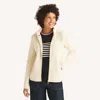 Nautica Womens Mock-neck Fleece Full-zip Jacket In Multi