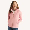 Nautica Womens Mock-neck Fleece Full-zip Jacket In Pink