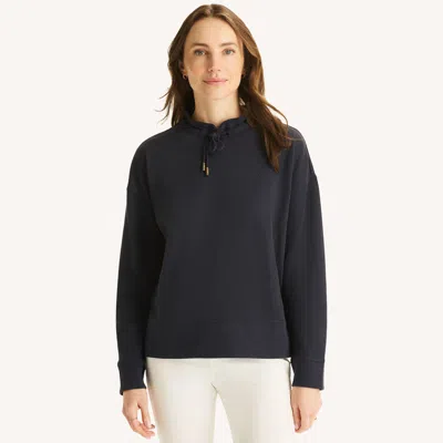 Nautica Womens Mock-neck Sweatshirt In Multi