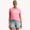 Nautica Womens Modern Logo Foil Graphic T-shirt In Pink