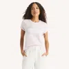 Nautica Womens Modern Logo Rhinestone Graphic T-shirt In White