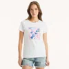 Nautica Womens Neon Beach Glitter Graphic T-shirt