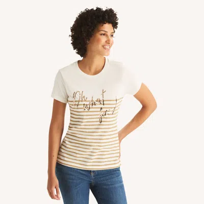 Nautica Womens Oh What Fun Foil Graphic T-shirt In Multi