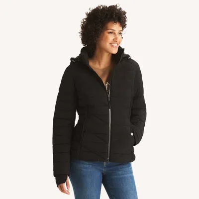 Nautica Womens Packable Puffer Jacket In Black