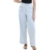 Nautica Womens Patch Pocket Light Wash Wide Leg Jeans In Multi