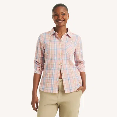 Nautica Womens Plaid Button-up Shirt In Multi