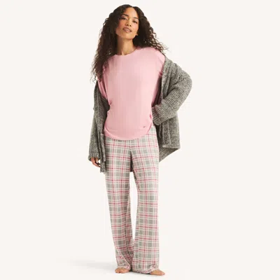 Nautica Womens Plaid Pajama Pant Set In Multi
