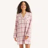 Nautica Womens Plaid Sleep Shirt Dress In Multi