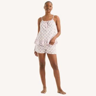 Nautica Womens Printed Boxer Pajama Set In Multi
