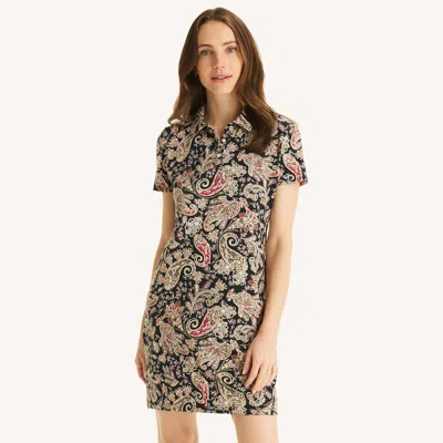 Nautica Womens Printed Deck Polo Dress In Multi