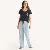 Nautica Womens Printed Pajama Pant Set In Blue