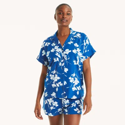 Nautica Womens Printed Pajama Short Set In Multi
