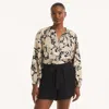 Nautica Womens Printed Popover Top In Multi