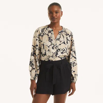 Nautica Womens Printed Popover Top In Multi