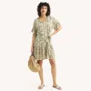 Nautica Womens Printed Ruffle Dress In Multi