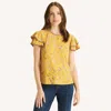 Nautica Womens Printed Top In Yellow