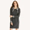 Nautica Womens Quarter-zip Sweatshirt Dress In Gray