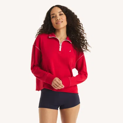 NAUTICA WOMENS QUARTER-ZIP PULLOVER