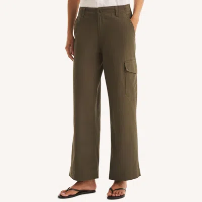 Nautica Womens Relaxed Cargo Pant In Gray